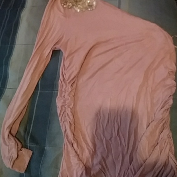 Beautiful 1 sleeve lilac shirt with rhinestone - Picture 2 of 3